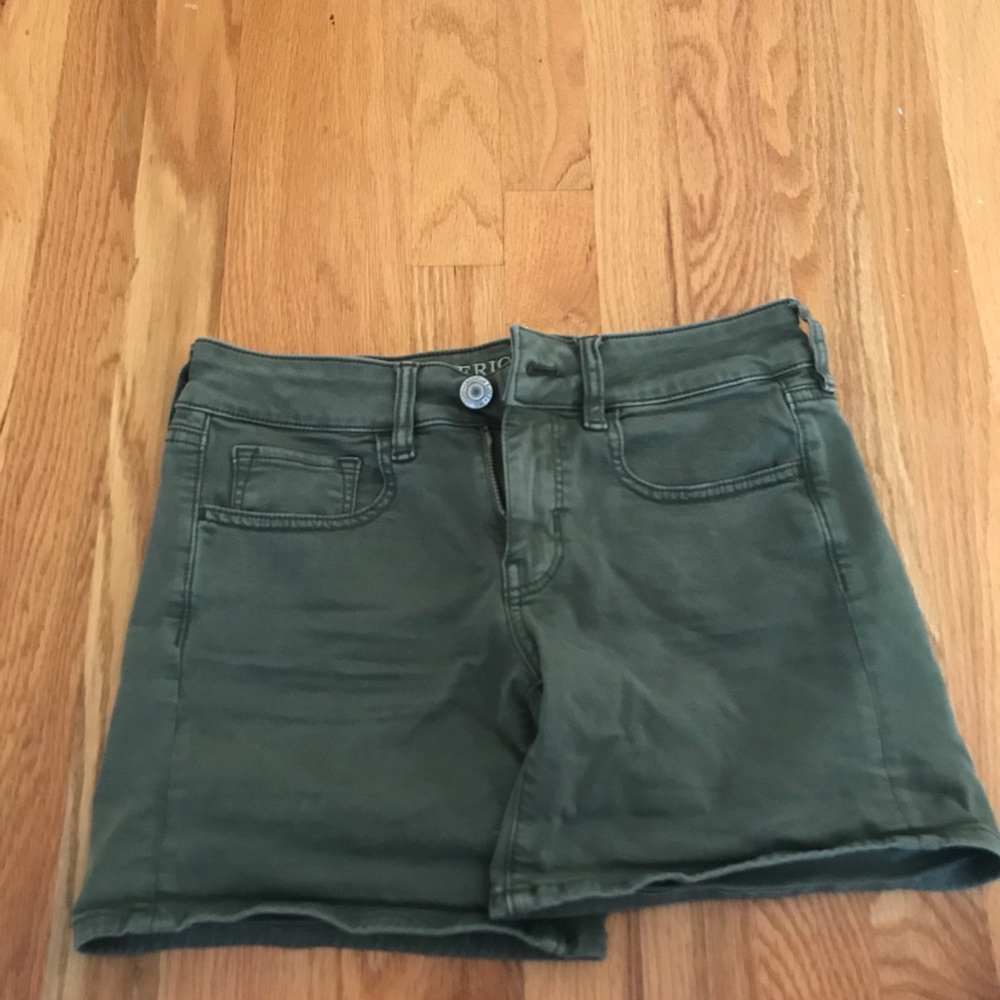 American Eagle army green jean shorts